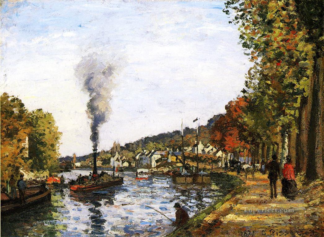 the seine at marly 1871 Camille Pissarro Landscapes stream Oil Paintings